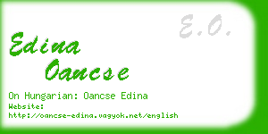 edina oancse business card